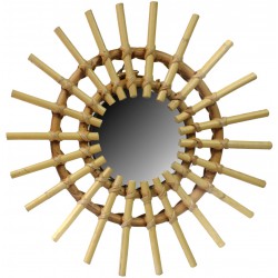 Miroir en rotin design soleil petit modèle