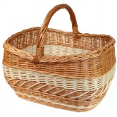 Panier rect vague osier buff filet blanc BN