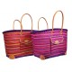Cabas Aravola motif rayures, poche fermeture pression