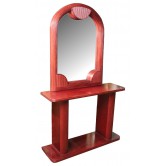 DESTOCKAGE !! Coiffeuse vintage bordeaux en bois et miroir