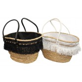 Sac en Jonc naturel franges coloris assortis