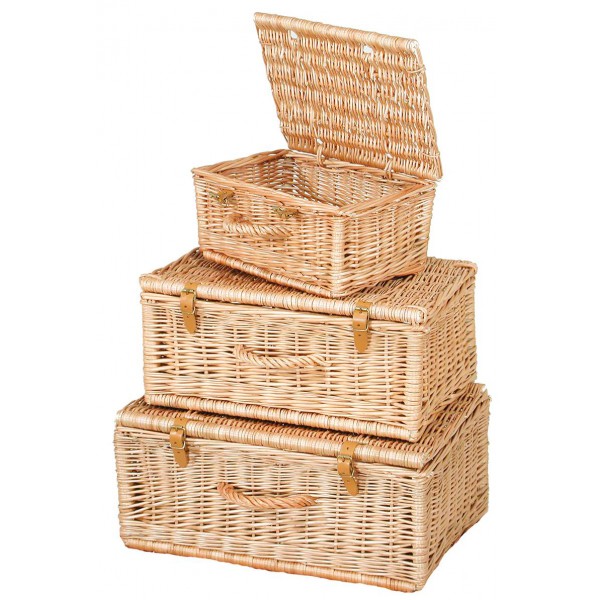 Malette Panier En Rotin Et Osier – Anse Cuir, Hauteur 36 Cm, Vintage Et Rangement