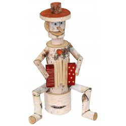 Personnage accordéoniste en bouleau