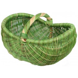 Panier ovale cintré moelle de rotin vert