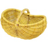 Panier ovale cintré moelle de rotin jaune