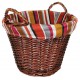 Corbeille linge ronde tissu rayures