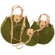 Sac rond crochet anses cuir plates réglables S/3