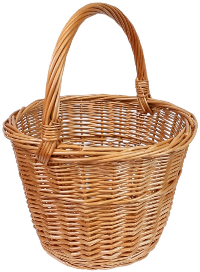 Panier En Osier Tressé Main Avec Anse - 3 Tailles (40/45/50 Cm) - Rangement Bois, Fruits, Légumes, Fleurs