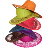 Chapeau en raphia ajouré, coloris assortis