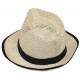 Chapeau Panama ajouré en sisal bord tissu