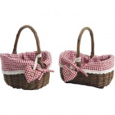 Panier enfant osier brut tissu vichy