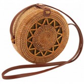 La Vannerie d'Aujourd'hui - Sac à main rond en rotin au motif étoile 