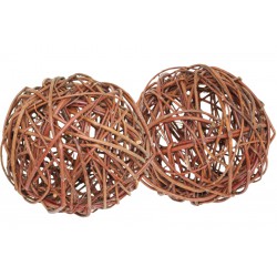 Lot de 2 boules osier brut D30CM