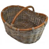 Panier ovale poelet naturel bord rotin