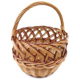 Panier enfant rond en osier buff/brut, lacerie et BN