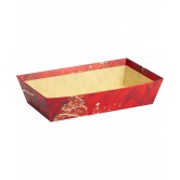 Corbeille en carton, motif sapin et triangles