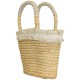 Cabas enfant paille tissu à pois