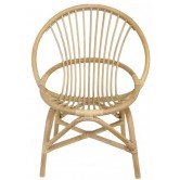 Fauteuil enfant coquille rotin naturel blanchi GM