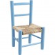 Chaise enfant paille bois bleu ciel