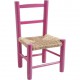 Chaise enfant paille bois framboise