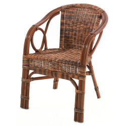 Fauteuil Slangor en moelle de rotin teinté miel-caramel