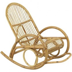 Rocking-chair rotin ajouré