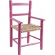 Fauteuil enfant paille bois framboise