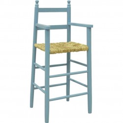 La Vannerie d'Aujourd'hui - Chaise haute pour enfant en bois bleu ciel