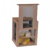 La Vannerie d'Aujourd'hui - Fromager en hêtre petit modèle, avec 2 étages et fermeture par guillotine.