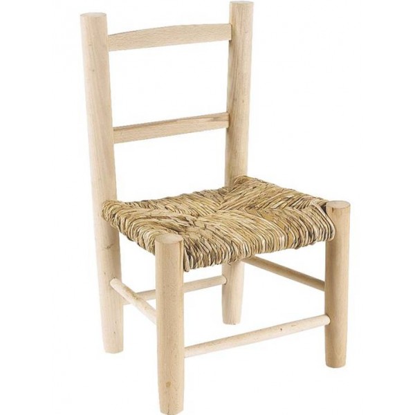 La Vannerie d'Aujourd'hui - Chaise enfant en bois brut et paille
