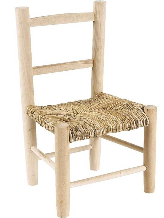 Chaise enfant paille bois brut (à peindre) - La Vannerie d'aujourd'hui