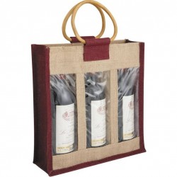 Sac jute 3 bouteilles