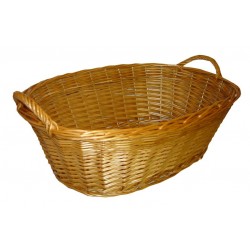 Panier à Linge En Osier Vintage – 60x40cm, 24cm De Haut – Bon état