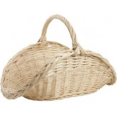 Panier à bois éventail osier blanc