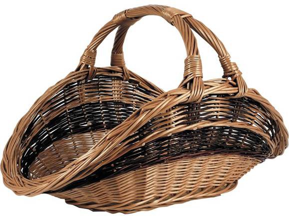 Grand Panier Ancien En Châtaignier Avec Deux Anses Et Corde – 45x32x51 Cm – Occasion – Artisanat