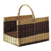 Panier à bois rectangulaire osier 2 tons