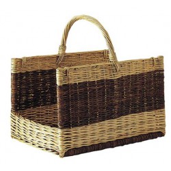 Panier à bois rectangulaire osier 2 tons