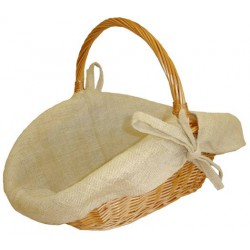 Panier à bois éventail avec toile de jute