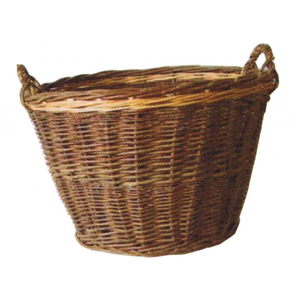 Panier De Pêche Ancien Creel New England - Osier Tressé Main Avec Couvercle Bois