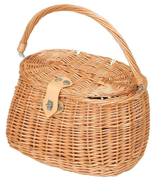Panier Creel Vintage Osier Tressé - Pêche à La Mouche, Truite, Déco Lodge