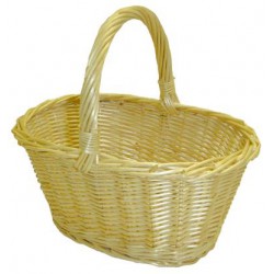 Panier enfant ovale osier blanc