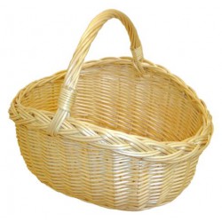 Panier bateau ovale osier blanc