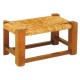 Tabouret bas bois paille