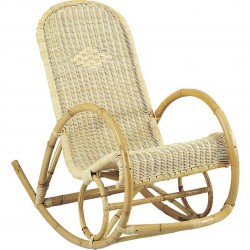 Rocking-chair tissé moelle de rotin