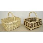 Panier "lucette" rectangulaire osier blanc ou 2 tons 2 tailles