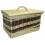 Panier pique-nique rectangulaire en osier blanc ou 2 tons, 2 modèles
