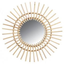 La Vannerie d'Aujourd'hui - Miroir en rotin design vintage soleil type Chaty