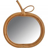 Miroir en rotin pomme